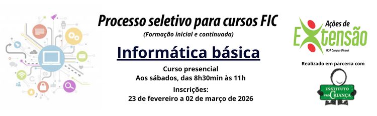 Processo seletivo para curso FIC - Informática básica